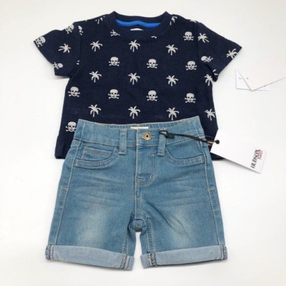 HUDSON Baby Boys T-Shirt & Denim Shorts Set 